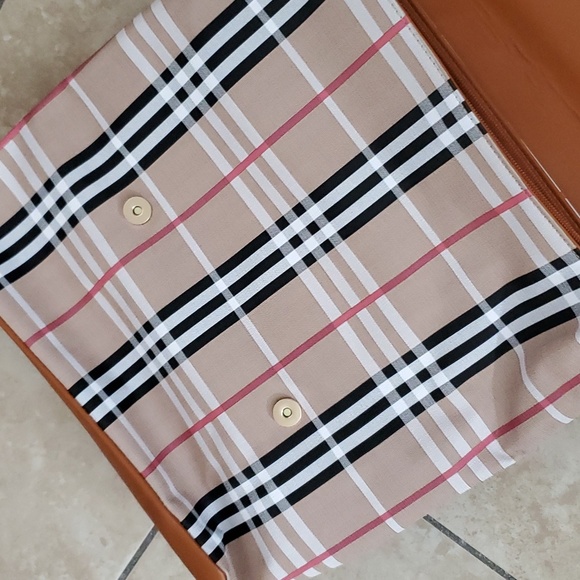 Limited Ed. Loulu Pink Beige Black White Plaid Backpack Bag - Picture 11 of 13